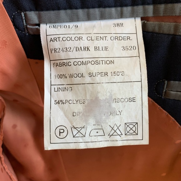 Baroni Prive Slim-Fit Navy Suit Jacket - Picture 10 of 10